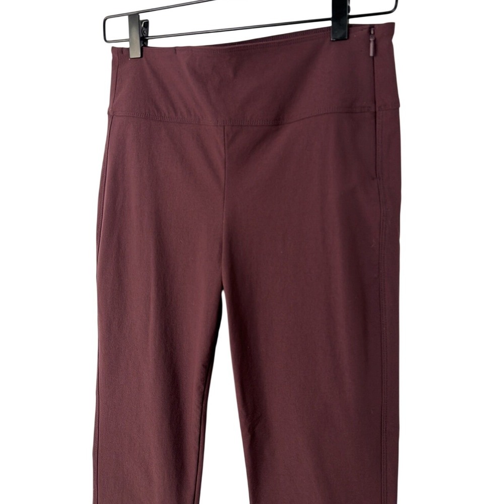 Athleta Wander Slim Ankle Pants Burgundy Maroon Side Zip Travel Trousers Size 4 - Picture 3 of 8